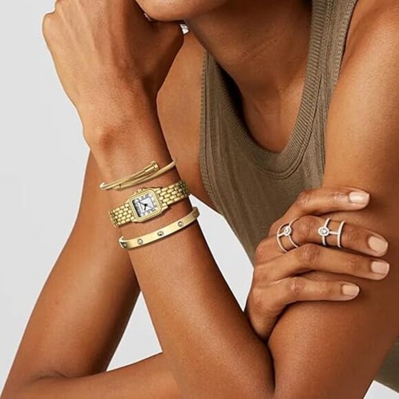 CHEETAH Women’s Gold Bangle Watch and Bracelet Set